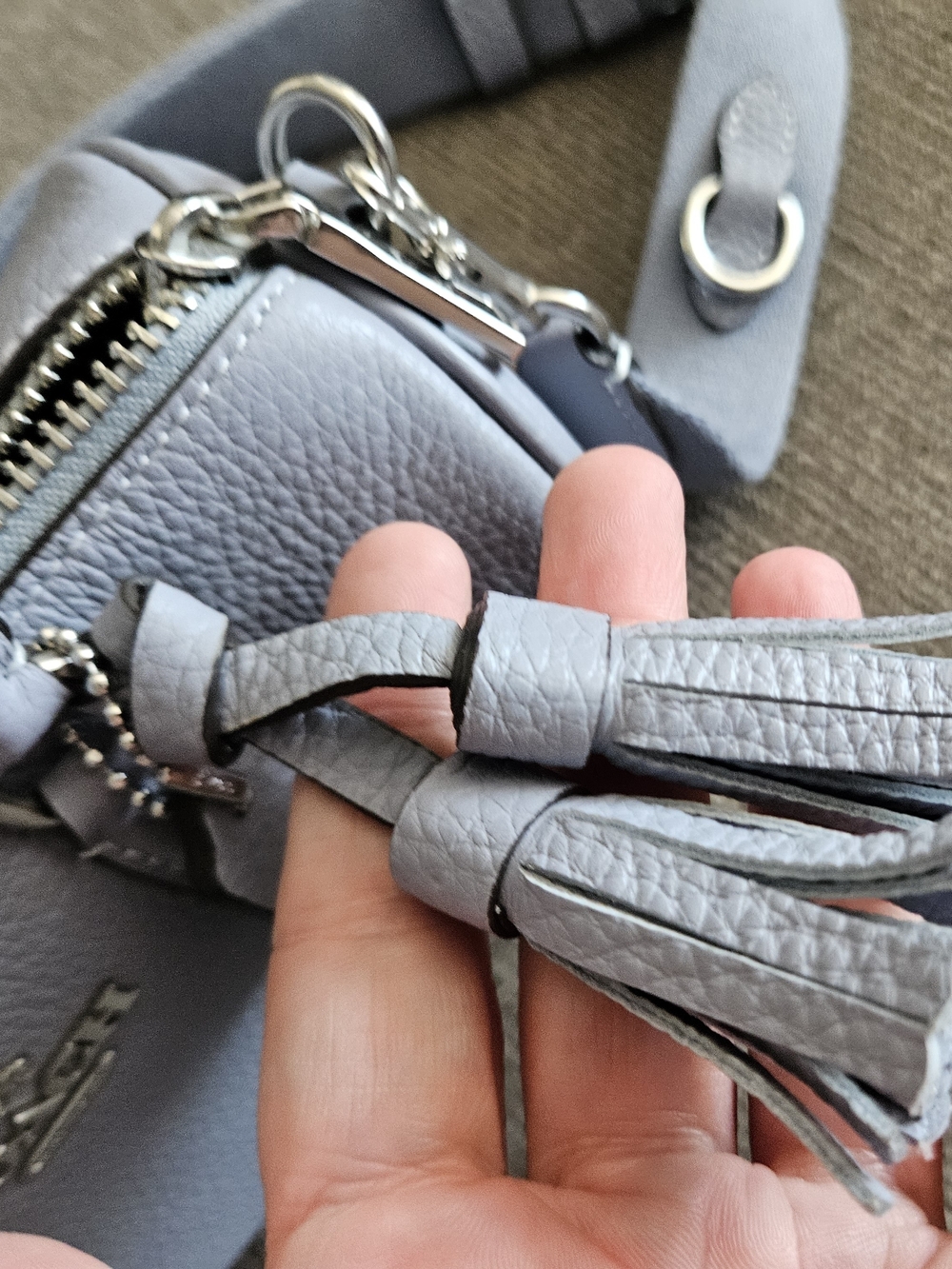 Coach Mini Bennett Satchel Purse Tote Bag Periwinkle Blue Pebbled Leather RARE - Picture 3 of 13